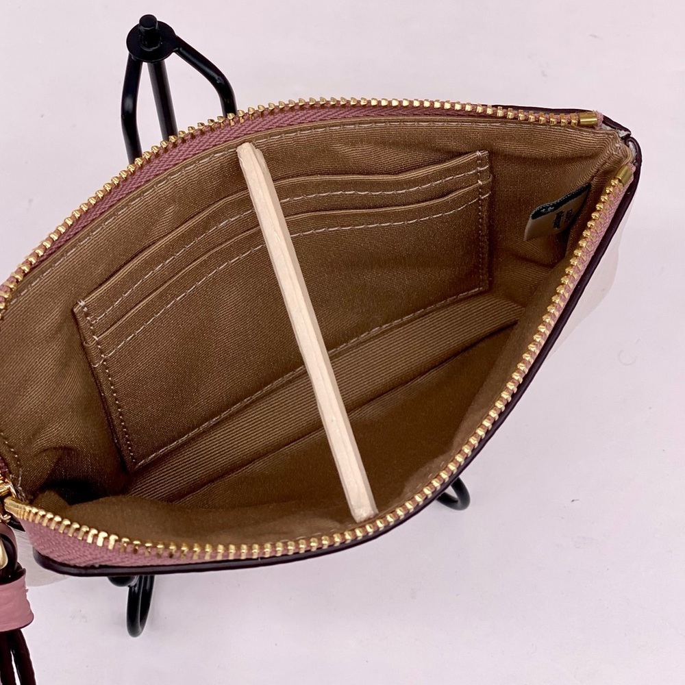 COACH Corner Zip Wristlet Wallet With Stripe Heart Motif - Picture 5 of 15